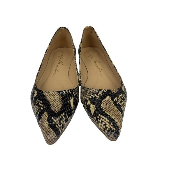 LUIZA BARCELOS Classic Python Embossed Pointed Toe Ballet Flats animal Print s 6 - Picture 4 of 13